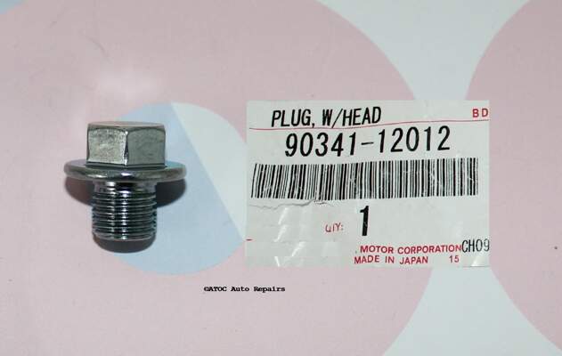 Oem Genuine Engine Drain PLUG to fit Toyota engines with M12x1.25 thread and 14 mm head drain plugs