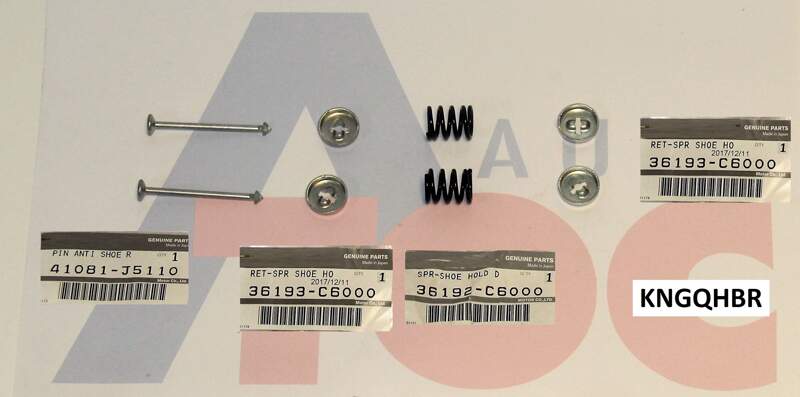 OEM Genuine Hand brake Shoe retainer kit to fit Nissan GQ and Early GU Patrol with CENTRE hand brake *** see further information***