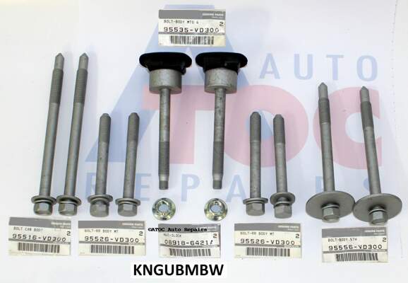 OEM Genuine Body Mounting bolt SET Nissan GU Patrol Wagon. Fits all wagon models