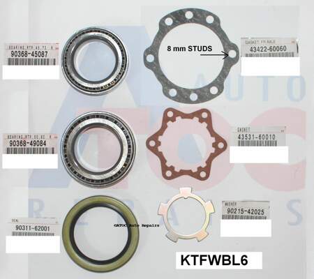 OEM Genuine Front Wheel Bearing KIT Landcruiser 1/90>99     6 wheel stud models   *** see further information***