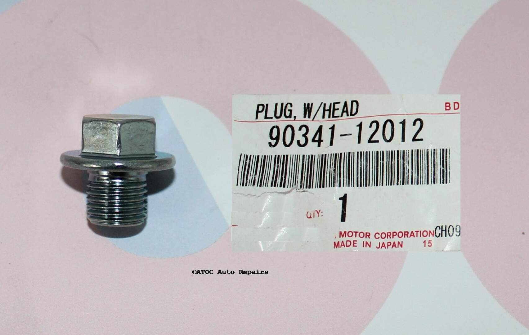Oem Genuine Engine Drain PLUG to fit Toyota engines with M12x1.25