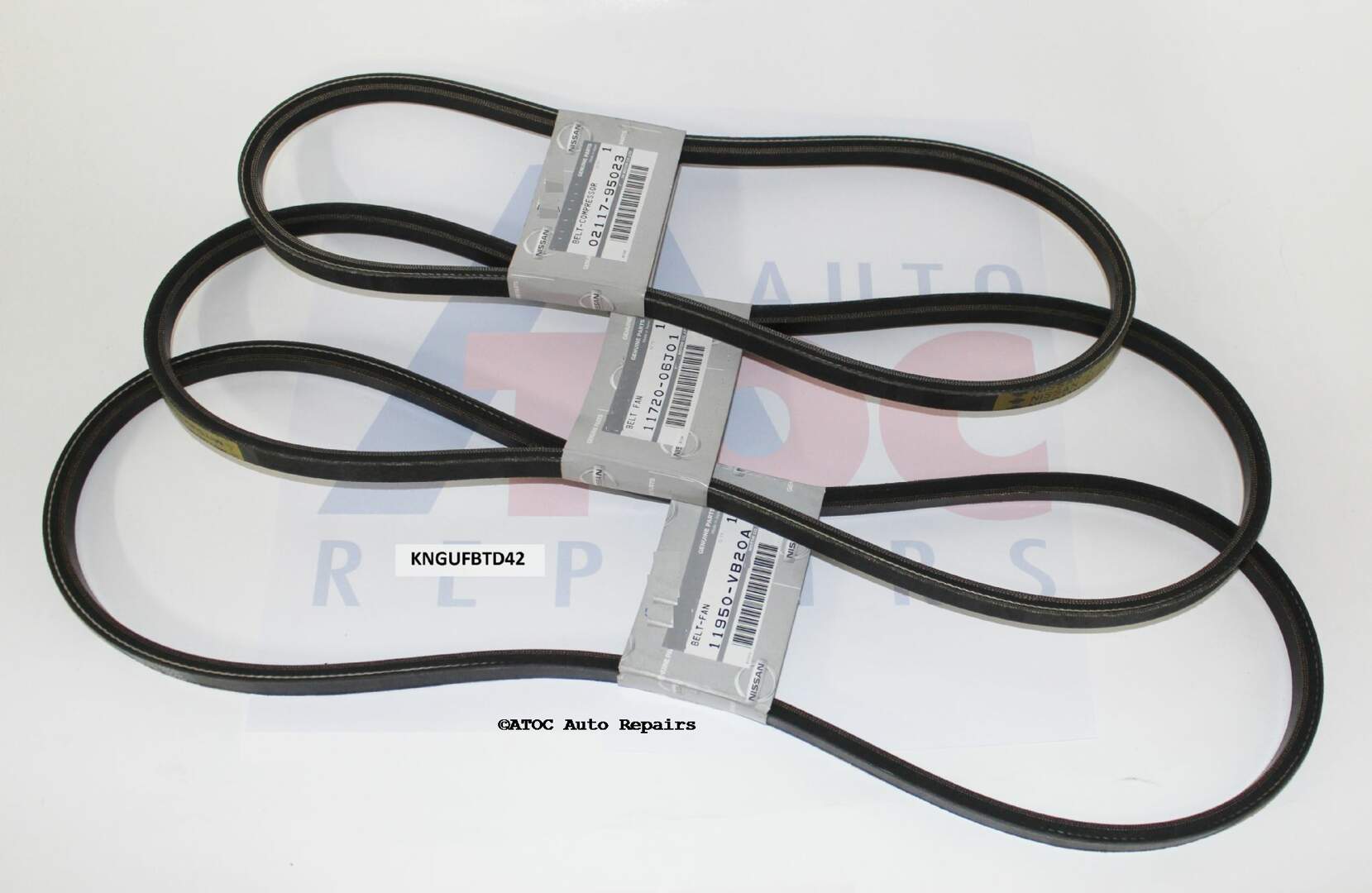 GENUINE NISSAN FAN BELT set to fit Nissan GU Patrol with TD42, TD42T 