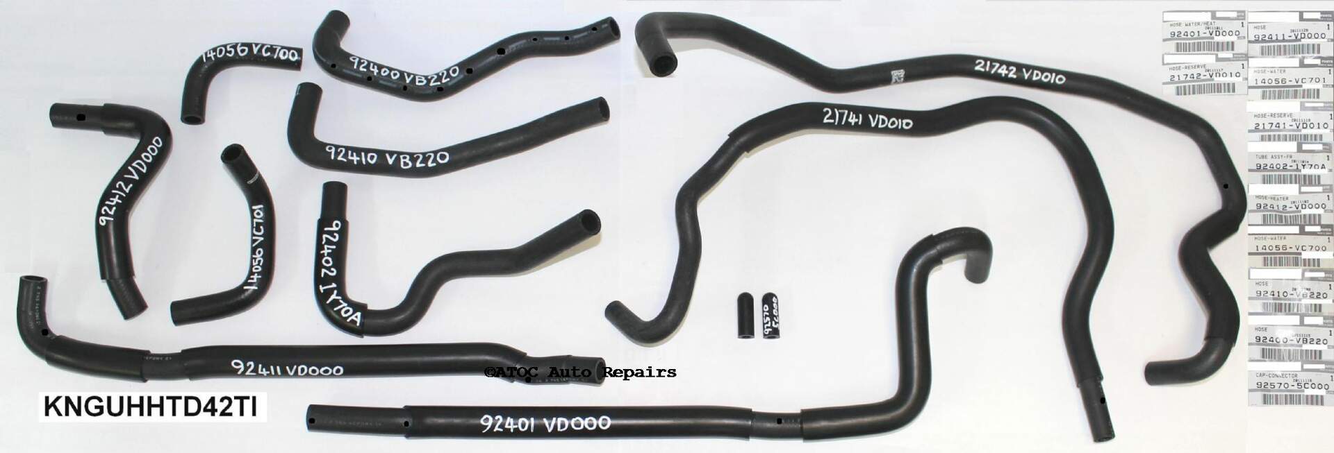 GENUINE NISSAN cooling system small hose kit to fit Nissan GU Patrol