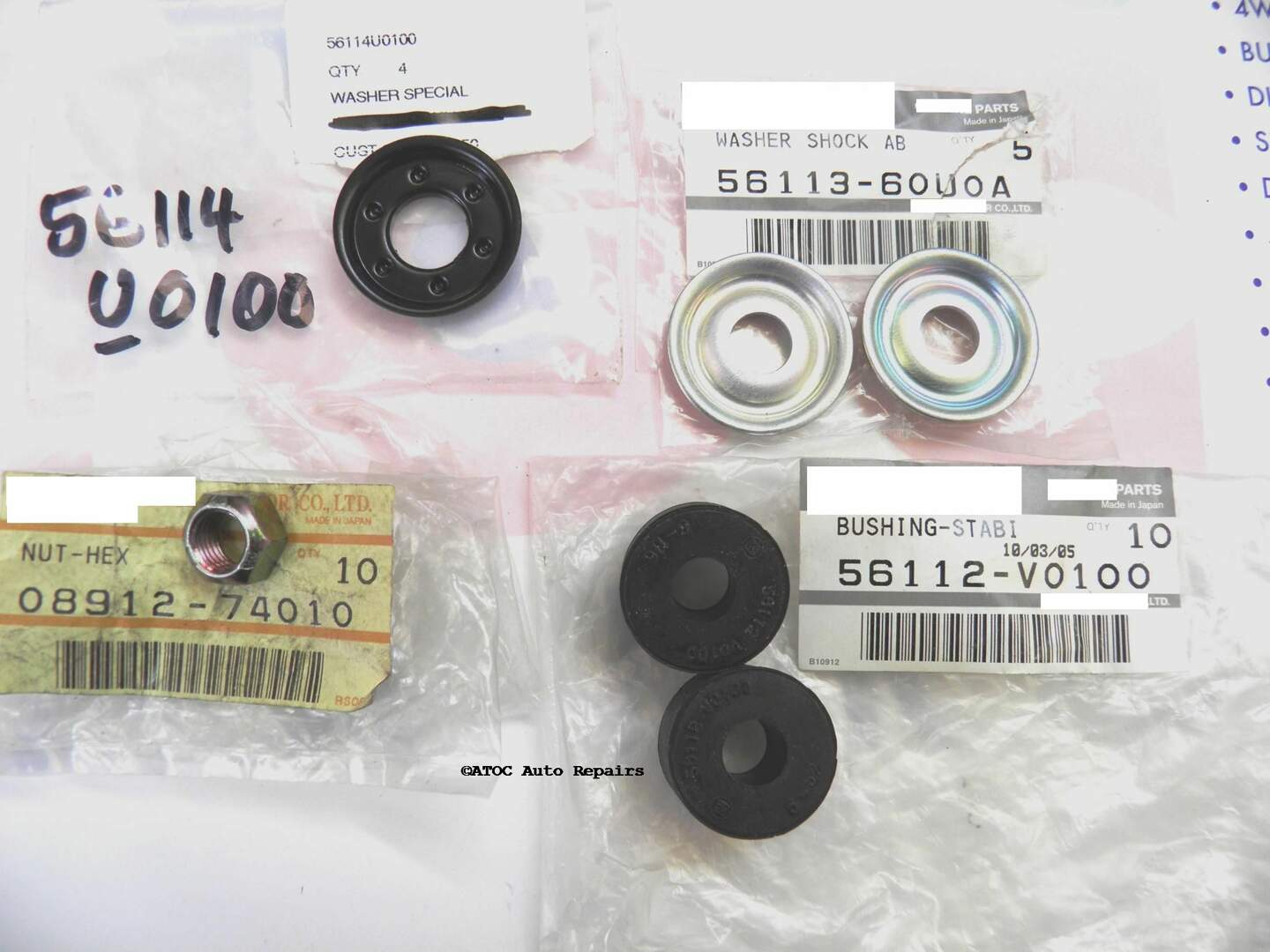 GENUINE NISSAN sway bar link bush and washer set to fit Nissan GQ & GU