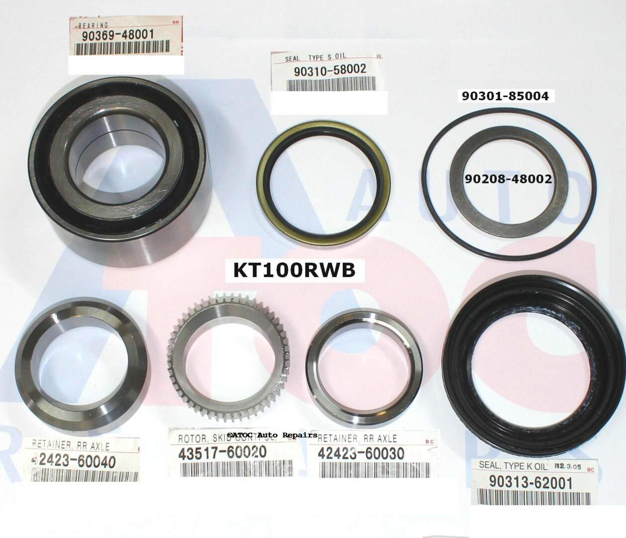 OEM Genuine REAR Wheel bearing kit to fit Toyota Landcruiser UZJ100