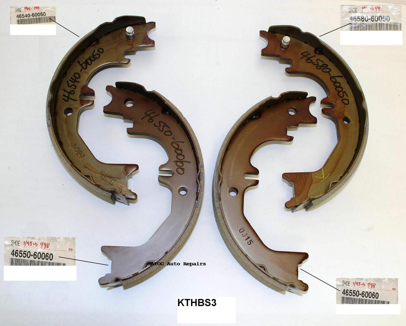 OEM Genuine Hand Brake shoe set to fit Toyota Landcruiser 80 series 1/